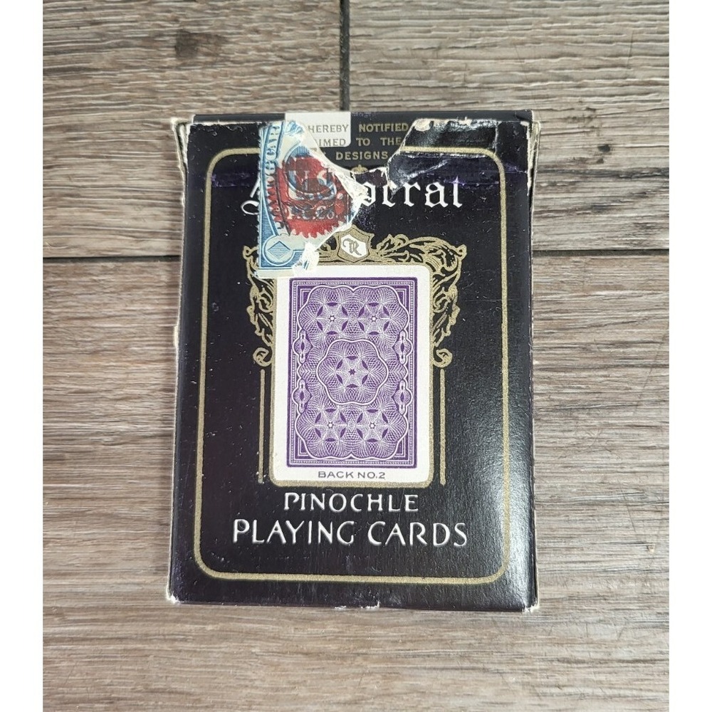 VINTAGE ARISTOCRAT PINOCHLE PLAYING CARDS BLUE w TAX STAMP